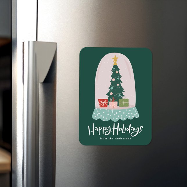 Whimsical Snow Globe Nicht-Foto Urlaub Magnet (Von Creator hochgeladen)