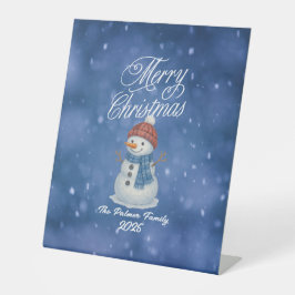 Whimsical Snow Man frohe Weihnachten Sockelschild