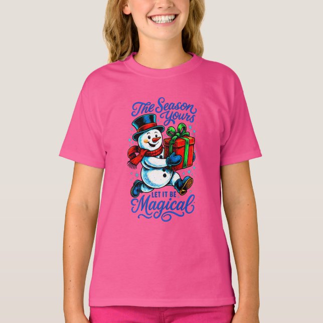 Whimsical Snowman Christmas Tee Festive Holiday (Vorderseite)