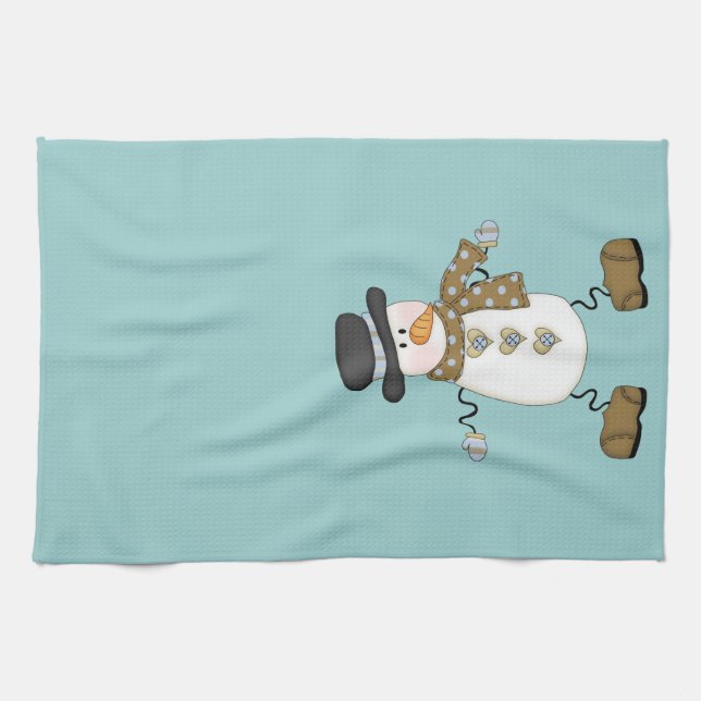 Whimsical Snowman Handtuch (Horizontal)