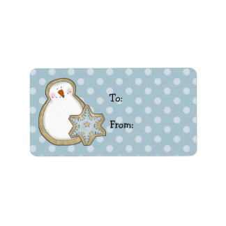 Whimsical Snowman Polka Dot Weihnachtsgeschenke Ta Adressaufkleber