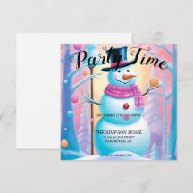 Whimsical Snowman Weihnachts-Party Einladung