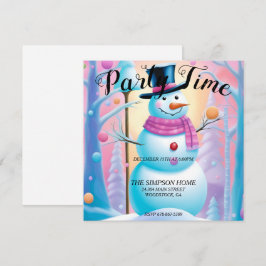 Whimsical Snowman Weihnachts-Party Einladung