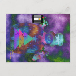 "Whimsical Snowman" Weihnachtskarte Postkarte
