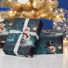 Whimsical Snowman Weihnachtswerk Geschenkpapier