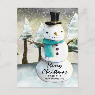 Whimsical Snowman Winter Szene Weihnachten