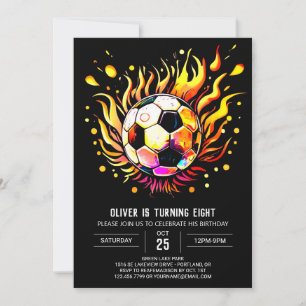 Whimsical Soccer Kids Editable Birthday Einladung
