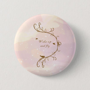 Whimsical Soft Pink Weckte auf und Fly Button