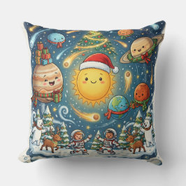  Whimsical Solar System Christmas Party with peopl Kissen