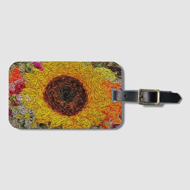 Whimsical Sonnenblume Gepäckmarke Gepäckanhänger (Vorderseite (Horizontal))