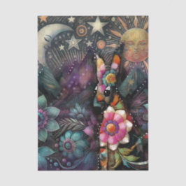 Whimsical Southwest Coyote Animal Decoupage Seidenpapier