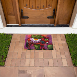 Whimsical Southwest Floral Talavera Style Donkey Fußmatte