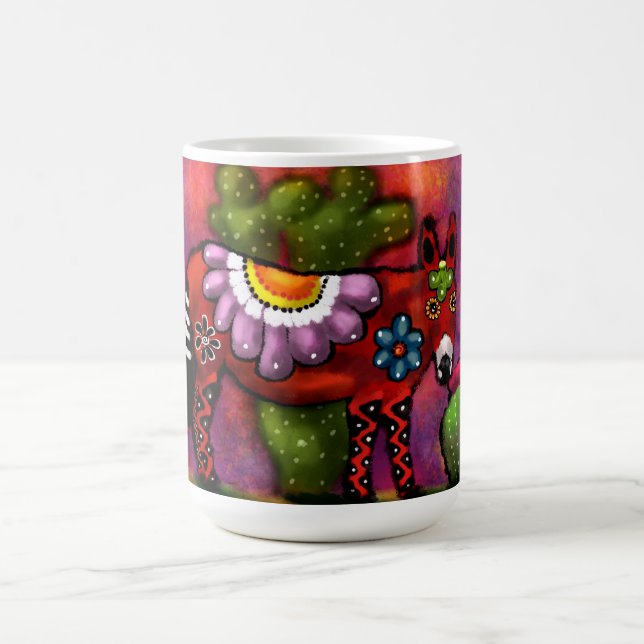 Whimsical Southwest Floral Talavera Style Donkey Kaffeetasse (Mittel)