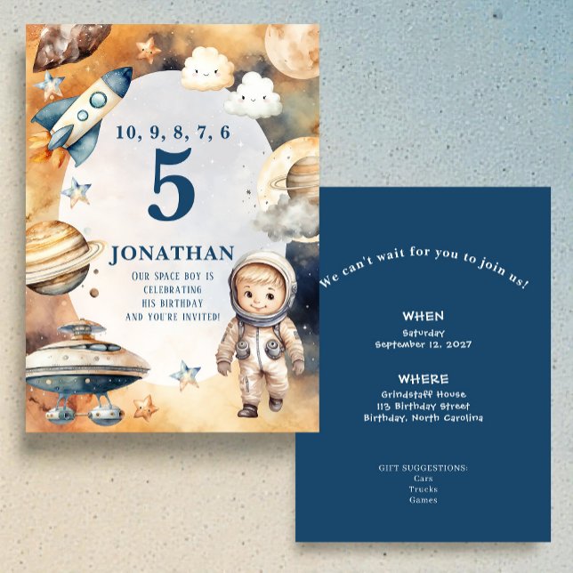 Whimsical Space Personalized Birthday Invitation (Créateur téléchargé)