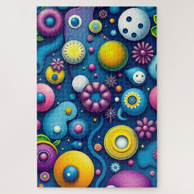 Whimsical Space Shapes - farbenfroher Abstrakter K (Vertikal)