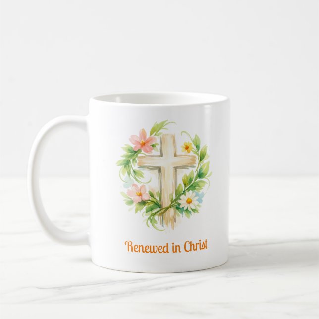 Whimsical Spring Cross Mug - Custom Easter Design Kaffeetasse (Links)