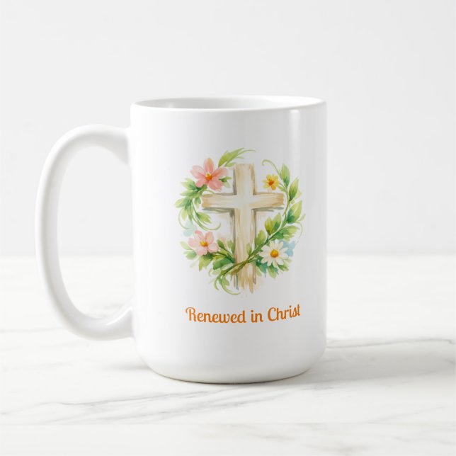 Whimsical Spring Cross Mug - Custom Easter Design Kaffeetasse (Links)