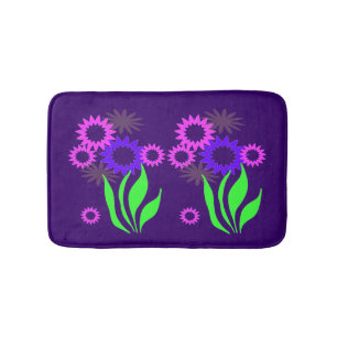 Whimsical Spring Flowers Bath Matts Badematte