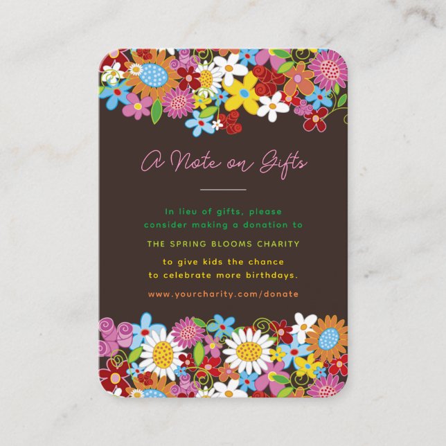 Whimsical Spring Flowers Garden anstelle von Gesch Platzkarte (Vorderseite)