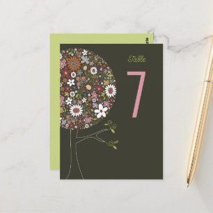 Whimsical Spring Flowers Pop Tree Tischnummer