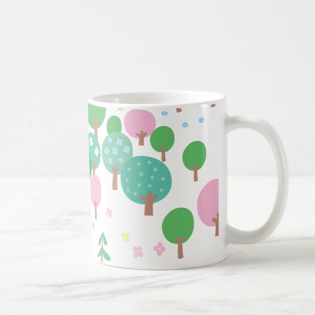 Whimsical Spring Trees Kaffeetasse (Rechts)