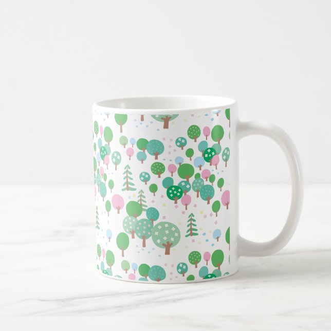 Whimsical Spring Trees Kaffeetasse (Rechts)