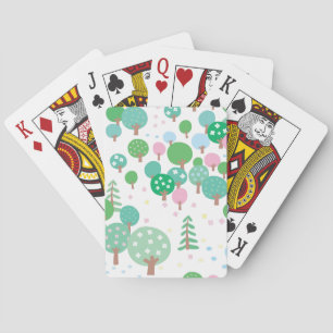 Whimsical Spring Trees Spielkarten