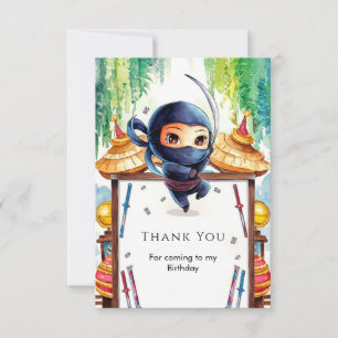 Whimsical Spy Ninja Geburtstag Dankeskarte