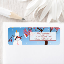Whimsical Star Snowman Rücksendeadresse