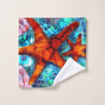 Whimsical Starfish Seashells Beach Aquamarin Pink