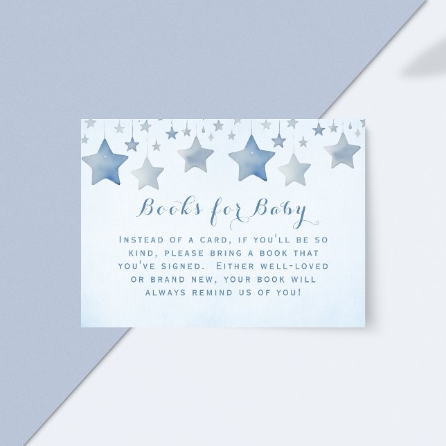 Whimsical Starry Night Books Blue Baby Dusche Begleitkarte (Von Creator hochgeladen)
