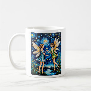 Whimsical Starry Night Fairy Art Fantasy Kaffeetasse