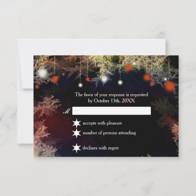 Whimsical Starry Night Forest Wedding RSVP (Vorderseite)