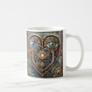 Whimsical Steampunk Herz Ich sehe dich Ich liebe d Kaffeetasse