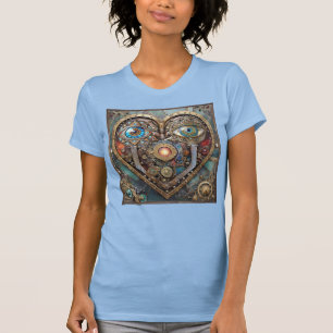 Whimsical Steampunk Herz Ich sehe dich Ich liebe d T-Shirt