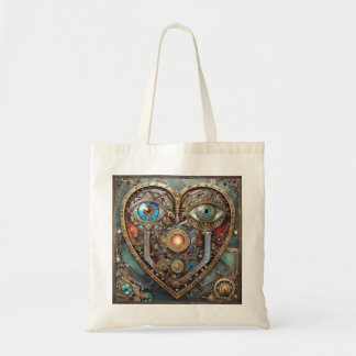 Whimsical Steampunk Herz Ich sehe dich Ich liebe d Tragetasche