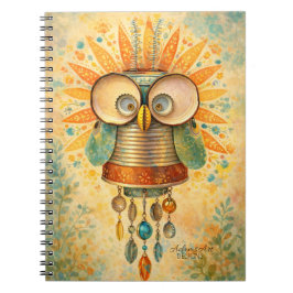 Whimsical Steampunk Owl Notebook – Vintage Notizblock