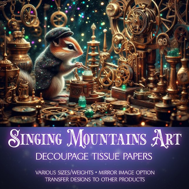 Whimsical Steampunk Viktorianisch Chipmunk Decoupa Seidenpapier (Von Creator hochgeladen)