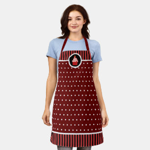 Whimsical Strawberry Cupcake Polka Dot Strip Schürze