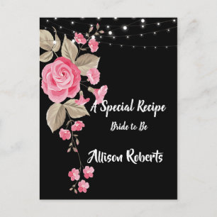 Whimsical String Lights Black Brautparty Postkarte