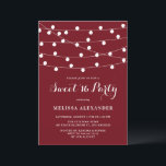 Whimsical String Lights Burgundy Sweet 16 Party Einladung<br><div class="desc">Diese elegante und skurrile,  süße 16-Party Einladung besticht durch weiße Hängelampen auf bordeauxrotem Hintergrund. Personalisieren Sie diese,  indem Sie Ihre Daten hinzufügen. Dieses burgundische 16 . Geburtstag lädt zu Geburtstagsfeiern im Freien ein.</div>