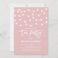 Whimsical String Lights Pink Tee Party