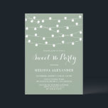 Whimsical String Lights Sage Green Sweet 16 Party Einladung<br><div class="desc">Weiße und elegante 16 . Geburtstag Party Einladung mit weißem Hängeleuchten. Diese individuell gestaltbare 16 . Geburtstag-Einladung eignet sich ideal für Party im Freien. Diese schöne 16 Einladung ist perfekt für jedes Party.</div>