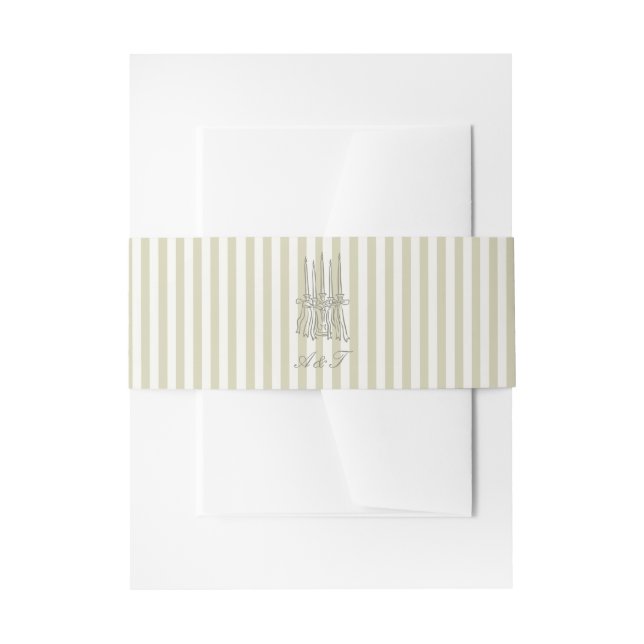 Whimsical Stripe Green Wedding Belly Band (Vorderseite Beispiel)