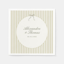 Whimsical Stripe Green Wedding Napkins Serviette