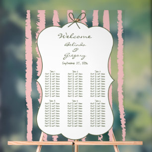 Whimsical Stripe Handgeschriebene Hochzeits-Sitzor Acrylschild