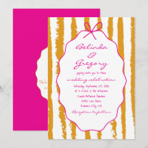 Whimsical Stripes Handgeschriebene Bemalte Hochzei
