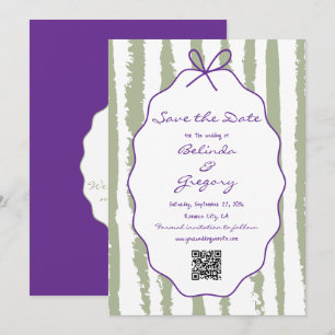Whimsical Stripes Handgeschriebene Bemalte Hochzei Save The Date