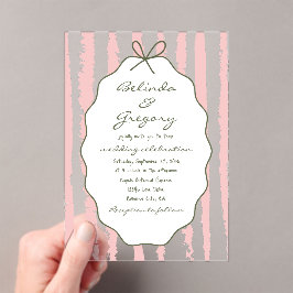 Whimsical Stripes Handwritten Painted Wedding  Acryleinladungen