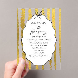 Whimsical Stripes Handwritten Painted Wedding  Acryleinladungen